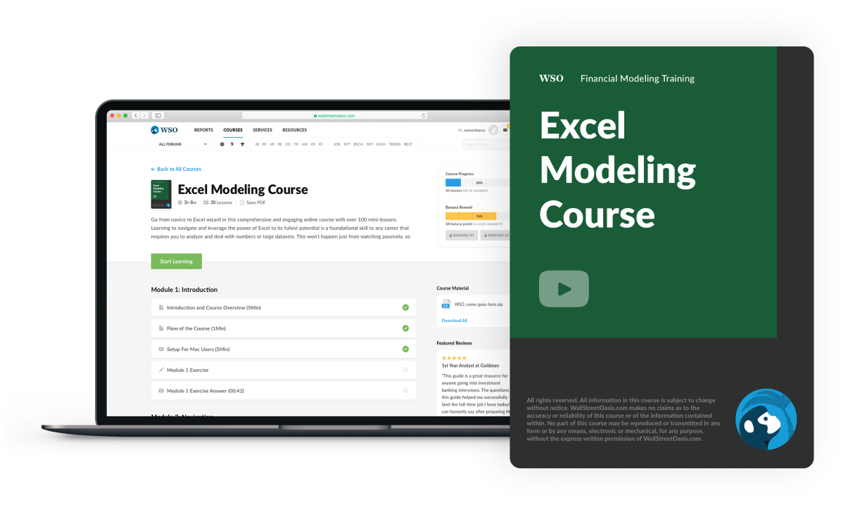 EXCEL MODELING COURSE